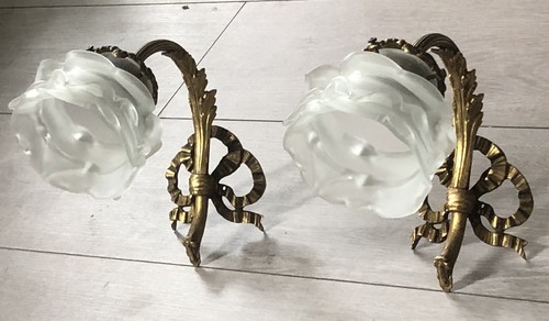 Paire appliques bronze - , style