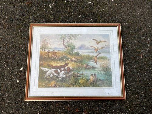 Tableau scène chasse avec - tableau,