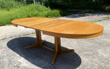 Grande Table Baumann à 2 rallonges du 20ème siècle en bon état correct ,