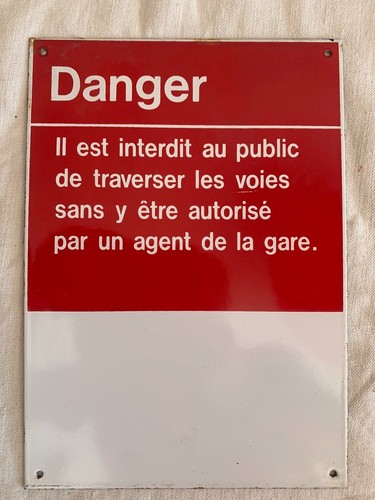 Plaque émaillée gare sncf - Émaillée,