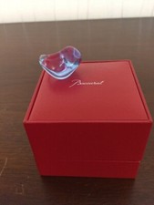 Bague Galet couleur violet bleu en cristal de Baccarat taille 56