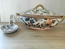  CHINESE FLOWER PORCELAIN .PLATE WITH LID.CERAMIQUE CHINOISE FLEUR ASSIETTE 