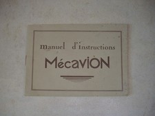 MECAVION CATALOGUE MANUEL D'INSTRUCTIONS EDITION ORIGINALE VERS 1930