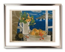 YVES GANNE (1935-2019) LITHOGRAPHIE ORIGINAL VUE DE COLLIOURE 1960 (139)