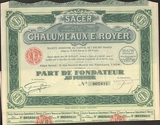 SACER: Chalumeaux E. ROYER