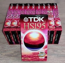 * Lot de 10 Cassette TDK Video VHS Vierge 195 NEUF SOUS BLISTER E195