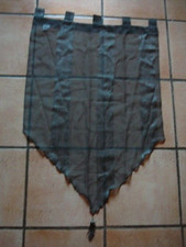 4 rideaux - voilage gris foncé - H 88 cm - largeur 60cm + 10cm pompon