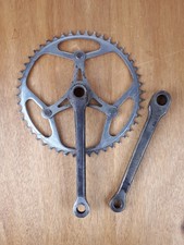 Pédalier en acier chromé 48D 14x1.25 vélo vintage cyclotourisme 1950s France