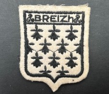 ECUSSON Patch BREIZH Brodé Blason Mouchetures d’Hermine 7cm Vintage Bretagne Rar