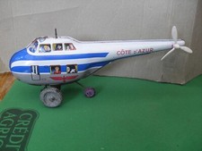 HELICOPTERE en TOLE " COTE  d AZUR " JOUET JOUSTRA  ANNÉES 50  60