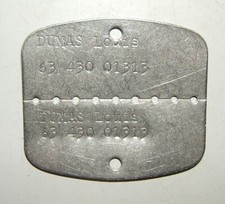 PLAQUE D'IDENTITE MODELE 1950 D'UN SOLDAT FRANCAIS CLASSE 1963
