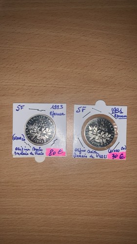 Lot pièces francs semeuse - lot, 5