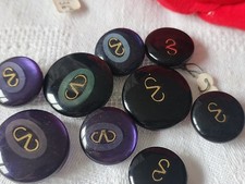 Lot 9 boutons vintage inclusion assortiment pied 1,7 et 2,2 cm inclusion ref 145