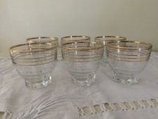 Service 6 Verres À Digestif Liseret Doré - Art Déco - Vintage 