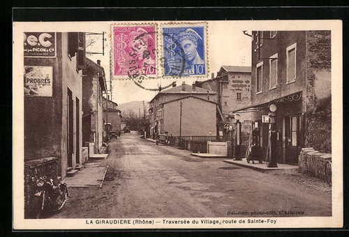 Cpa giraudière traversée - giraudière,,