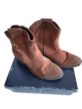 REQINS bottines en daim pointure 39 couleur cognac