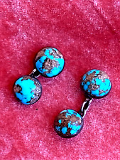Boutons de manchette homme turquoises et argent sterling