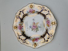 ASSIETTES ANCIENNES PORCELAINE THOMAS GOODE LONDON PEINT MAIN DECOR FLORAL 
