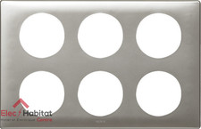 Plaque Céliane Métal 2x3 postes - finition Titane Céliane Legrand 068969