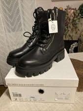 Bottines Boots mortarde  rangers Femme ASH Cuir Noir  40 neuves lets black