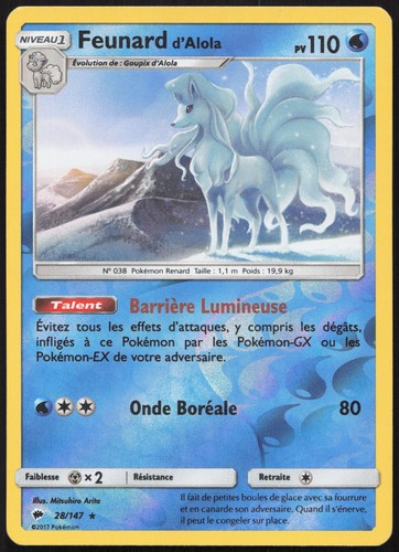 Carte pokémon feunard alola - feunard, d'alola