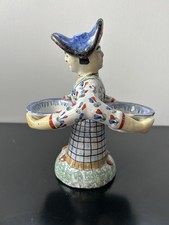 SALERON DOUBLE FAÏENCE NEVERS DOUBLE SALERONS ANTHROPOMORPHE 