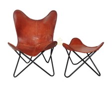 Chaise papillon cuir - chaise,