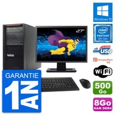 PC Tour Lenovo P310 Ecran 27" Pentium G4400 RAM 8Go Disque 500Go Windows 10 Wifi