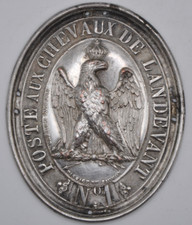 Plaque de métier - Relai  de LANDÉVANT postillon n° 1 Ameling Auguste graveur