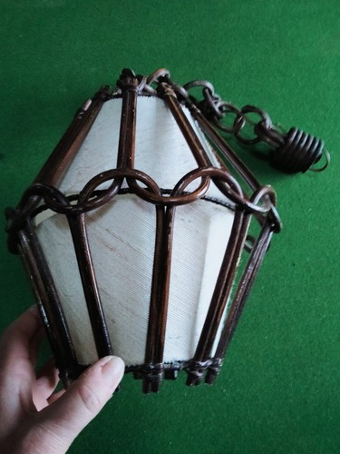 Suspension vintage rotin - suspension, en