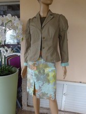 HELENA SOREL* JUPE  + HAUT KAKI + VESTE ASSORTIE  T 36/38 NEUVE