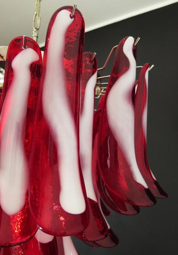 Lustre pétales verre rouge - lustre,