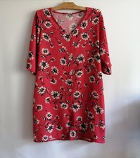 Tunique longue rouge à fleurs polyester (2506066)