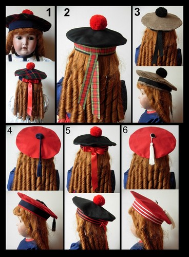 Chapeau béret poupée jumeau - chapeau,
