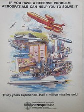 9/1980 PUB AEROSPATIALE MISSILE EXOCET ENGIN CIBLE C22 TARGET AS 15 TT AD