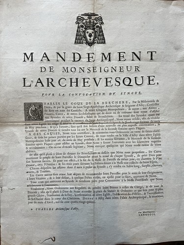 Affiche xviii eme - xviii, archevêque