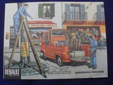 DÉPLIANT    PUBLICITAIRE   "   RENAULT   ESTAFETTE  PLATEAU BÂCHÉ  "  années 60 