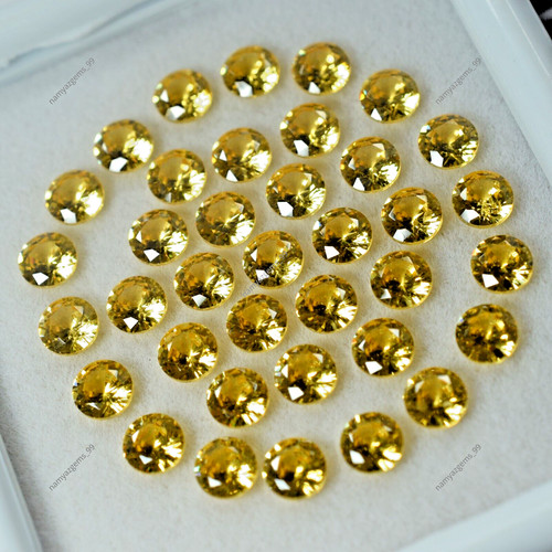 Lot rond saphir jaune naturel