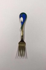 Fourchette De Noël A. Michelsen 2002 En Argent Sterling Plaqué Or Avec Émail