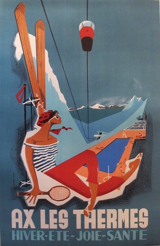 Affiche poster ski - affiche, pyrénées