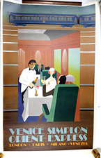 Grande affiche originale VENICE SIMPLON - ORIENT-EXPRESS - FIX-MASSAU - 97x61 cm