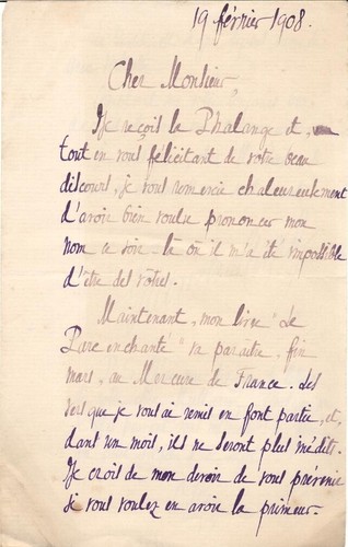 Lettre autographe gabriel - lettre,