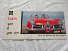 1958 Brochure Catalogo ALFA ROMEO GIULIETTA SPIDER & SPIDER VELOCE