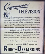 COMMUNIQUE "TELEVISION"