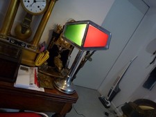 grande lampe pirouette art déco,fonctionne,H 55cm,pied lesté,deflecteurs couleur