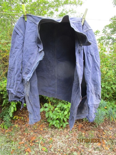 Veste bleu travail ancienne - veste,