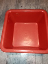 bac recipient gamelle plastique orange ancien vintage