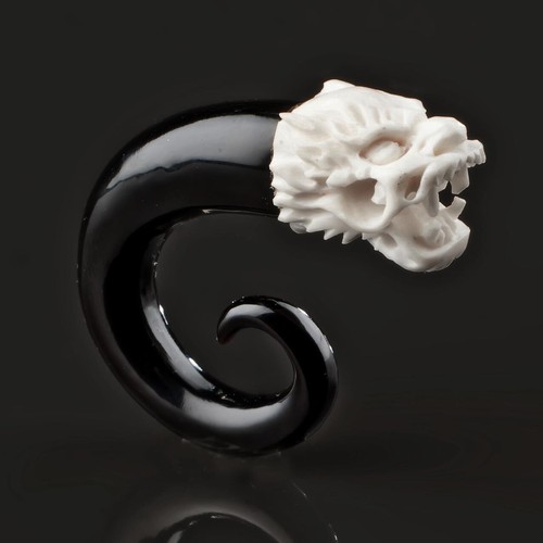 6mm corne dragon spirale - os,