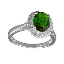 Ovale Halo Émeraude Bague