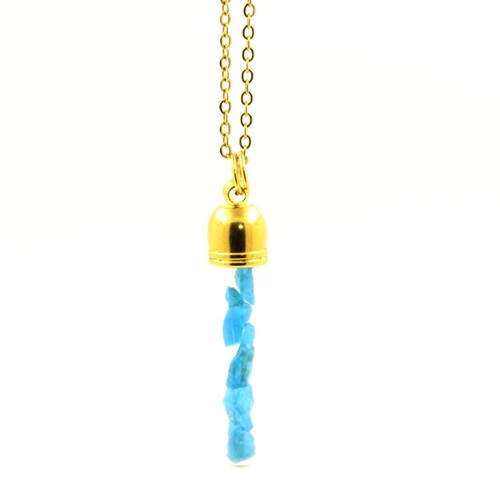 Collier apatite bleu neon - apatite,